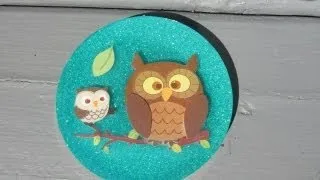 Owl Sticker Glitter Coaster -  Another Coaster Friday