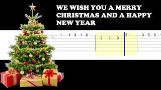 We Wish You A Merry Christmas and a Happy New Year (Easy Guitar Tabs Tutorial)