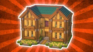 Minecraft : How to Build an Large Wooden Mansion Tutorial (#1)