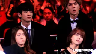[1080p] 141203 EXO Sehun Chanyeol Focus (Watching BlockB BTS Stage) - MAMA in HK