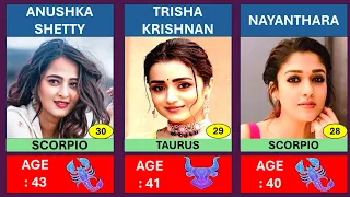 Top 30 Most Beautiful South Actress Current Age & Zodiac Sign 💖