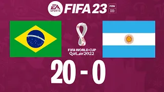 Brasil x Argentina 20 - 0 | FIFA 23 Gameplay Copa do Mundo Qatar 2022 | Final [4K 60FPS]