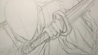 [I tried to draw] a samurai with [mechanical pencil]