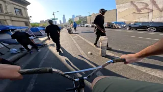 RIDING BMX IN LA COMPTON GANG ZONES 4 (CRIPS & BLOODS) *RAW FOOTAGE*