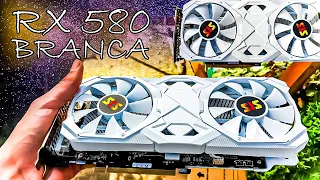 RX 580 WHITE SJS | PLACA LINDA DEMAIS | UNBOXING | REVIEW