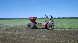 Пневмоход "Волгарь". Внесение селитры на поле яровой пшеницы. 9.06.2022.