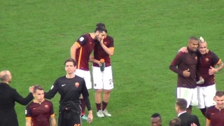 Roma-Lazio 2-0, lo scherzo di Florenzi e Manolas a Nainggolan