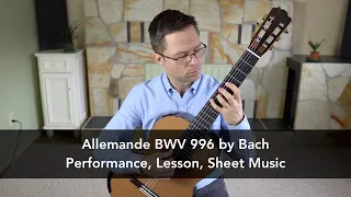 Allemande, BWV 996 by Bach & Lesson for Classical Guitar