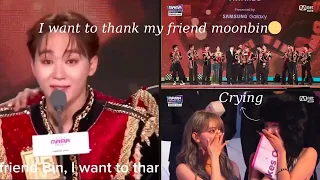 Seungkwan award accepting speech for MAMA 2023 mentioning Moonbin, Sakura and eunchae crying.