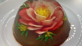 Rose Open Petal Free style 3D Gelatin Art ( The class)