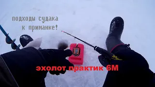 ЭХОЛОТ ПРАКТИК 6М, подходы СУДАКА к приманке!