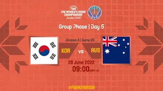 Korea v Australia | Full Basketball Game | FIBA U16 Women's Asian Championship 2022 | Division A