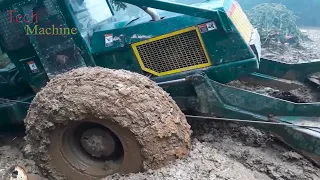 Incredible Extreme Dangerous Wood Tractor Operator Working/ Fastest Tree Skidder Control Skill