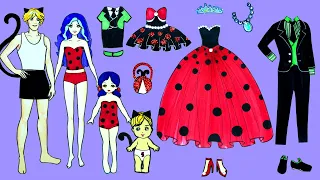 Muñecas Artesanales De Papel | Ladybug & CatNoir Party Handmade Dresses | Woa Barbie Colombia