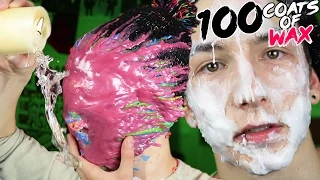 100 LAYERS OF CANDLE WAX ON MY FACE AND HANDS!