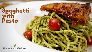 Spaghetti with Pesto Recipe   -  30 minutes or less quick dinner ideas - Simple Pesto Pasta