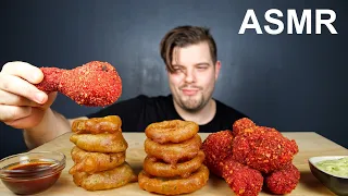 ASMR HOT CHEETOS FRIED CHICKEN & ONION RINGS MUKBANG | Dave Kay ASMR