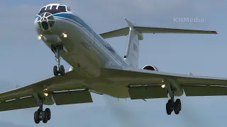 посадка Ту-134 RF-90789 +взлёт Су-30