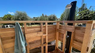 Building a RUSTIC Solar Shower - Off Grid Living Part 9