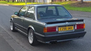 bmw e30 mtech1 (s50b32). Watch how great the engine looks, the car powers down the road at the end!