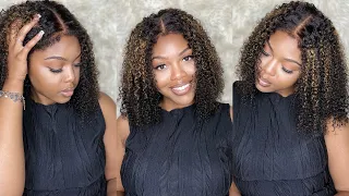 LUVME HAIR | Highlight Kinky Curly Wig w/ 4C Edges | 5x5 Lace Closure Kinky Curly Wig