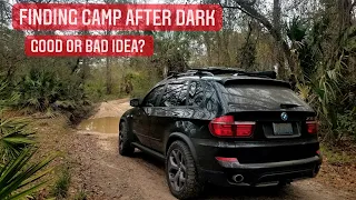 VAN LIFE | Finding Camp After DARK | Self Converted Off-Road BMW X5 SUV Camper