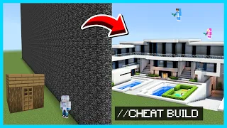 MIPAN & ZUZUZU PRANK AKUDAV PAKE CHEAT BANGUNAN SATU DETIK JADI DI BUILD BATTLE MINECRAFT!