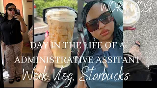 (Vlog 37) Work Day In The Life of an Administrative Assistant | Work Vlog, Starbucks+More