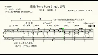YMO「東風（Tong Poo）」ブリッジ部分の楽譜＆MIDI演奏