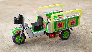 How to make Matchbox Tuk-Tuk Cargo Autorickshaw at home - Simple Creative Idea from Matchboxes