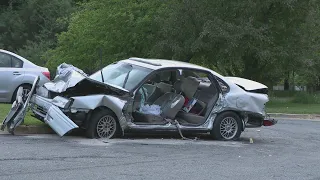 2 in hospital after crash at Germantown shopping center