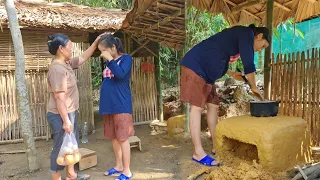 17 year old single mother built a complete kitchen out of clay