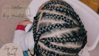 TODDLER BOY HAIRSTYLE 21 | ZIG ZAG BRAIDS | PROTECTIVE STYLE | #CURLYHAIR #TODDLERSTYLES #MENSBRAIDS