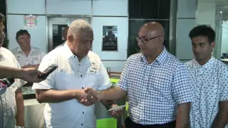 Fijian Prime Minister receives 'Road to Rio Gold Cheque' from Punjas Group