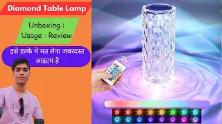 Mhax Crystal Rose Diamond 16 Color Rgb | Crystal Lamp | Crystal Light | Rose Diamond Table Lamp