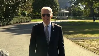 Biden Bizarrely Walks Backwards Away From Reporters