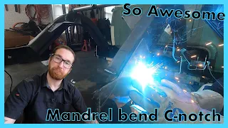 Welding in a Mandrel bent C-Notch from Scotts Hot Rods. This thing looks nice.