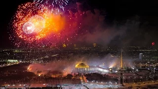 Bird’s eye view of Moscow Fireworks 'Feb 23 / Poklonnaya Hill