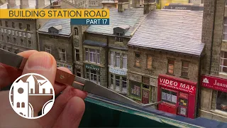 What are these tiny shop front models made from?  N Scale model shop fronts for Station Road