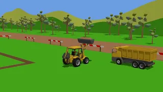 Excavator Mini, Trucks and Street Vehicles & Construction of the airport - Road Machines for Kids