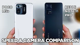 POCO M5s vs Redmi Note 11 Pro SPEED & CAMERA Comparison | Zeibiz