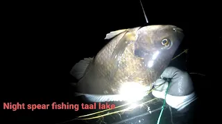 First under water night diving spear fishing  Taal Lake,good catch with good size of tilapia.