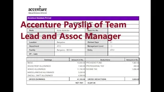 Accenture payslip review-2023 | Team Lead | Assoc Manager |Software Engineer |1.8 Lacs/month