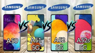 Samsung Galaxy A50 Vs A51 5G Vs A52 5G Vs A52s 5G Comparison (2022)