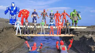 SPIDERMAN DAN ULTRAMAN ZERO JATUH DARI ATAS JEMBATAN, CAPATAIN AMERIKA JATUH KE AIR SUNGAI