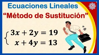 ✅ Sistema de Ecuaciones Lineales [ Método de Sustitución ] - Ejemplos Resueltos #1