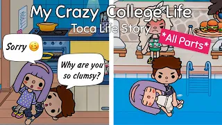 My Crazy College Life 😈🤯📚💖 *All Parts* | Love Story 💘 | Toca Boca