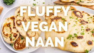 EASY VEGAN NAAN | FLUFFY NAAN RECIPE | easy vegan recipes