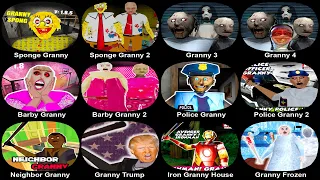 All Granny Mod - Sponge Granny 1+2,Granny 3+4,Barbie Granny 1+2,Granny Police Granny 1+2,Granny