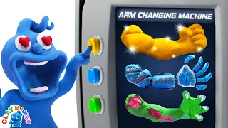 Tiny Chooses New Arm From Vending Machine | Stop Motion Cartoon By Clay Mixer Friends